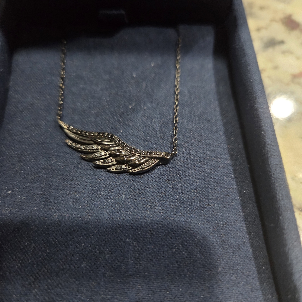 Zales Black Wing Pendant Necklace